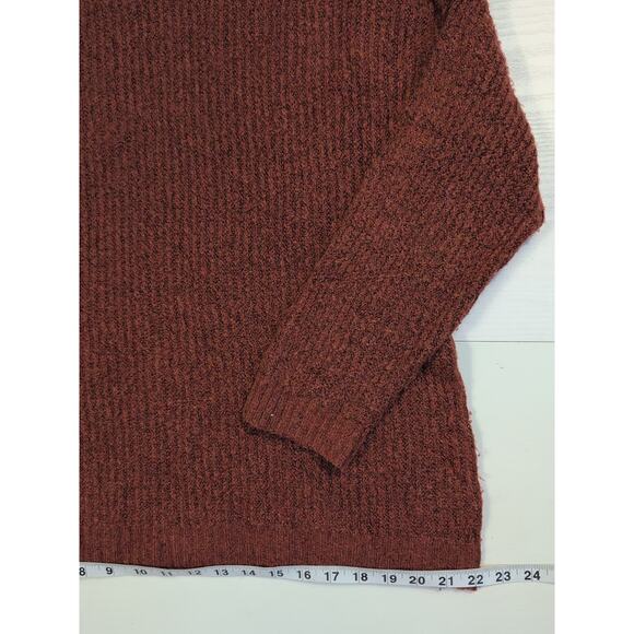 American Eagle Sweater Women’s Small Maroon Textured Knit Long Sleeve Pullover - Picture 7 of 11